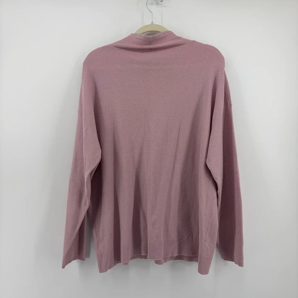 Ava & Viv Womens 1X‎ Pink Sweater Mock Neck Hoodie Knit Pullover Long Sleeve